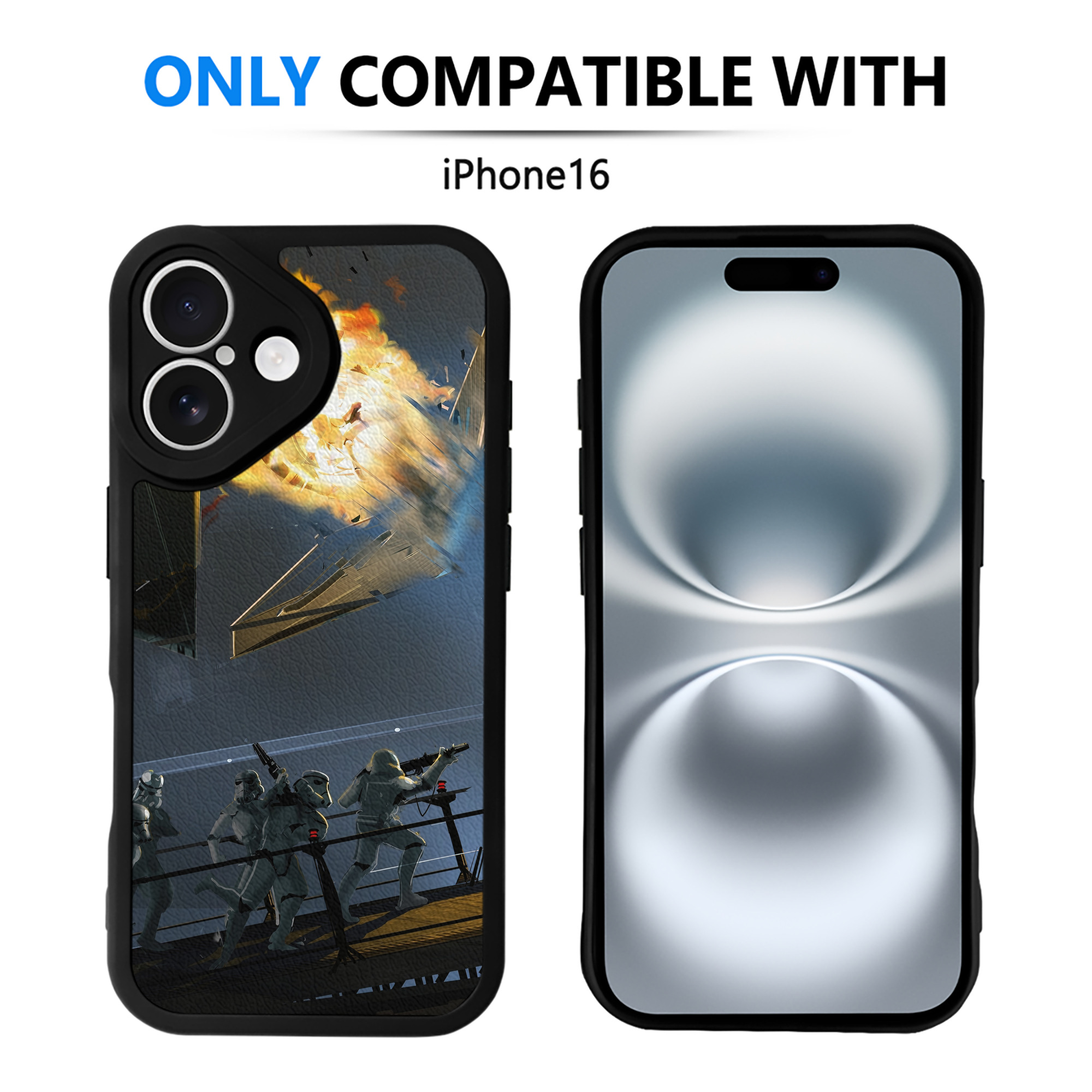 （画像用） スター・ウォーズ Star Wars 【iPhone 16シリーズ対応】シリコンスマホケース（レザー調） 材質：シリコン